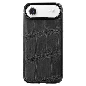 Matte Black Alligator Leather iPhone 17 Air Case • Sleek Luxury • MagSafe Ready